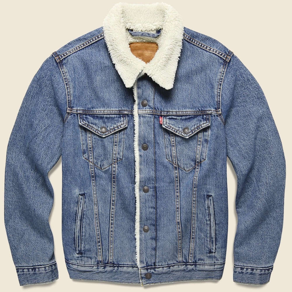 Levi's Blue Denim Sherpa Jacket